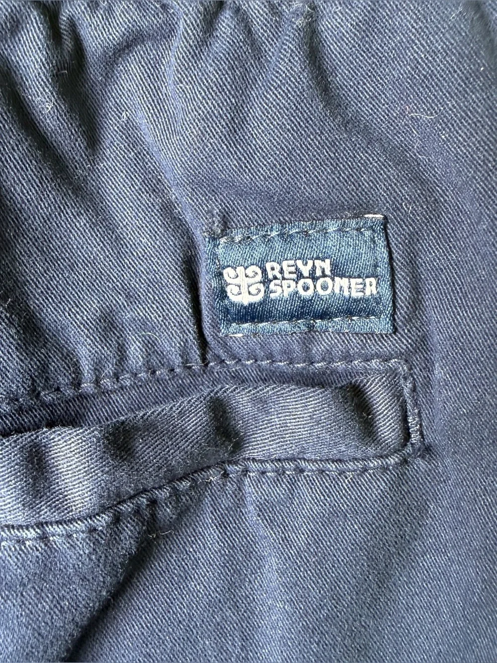 Reyn Spooner Navy Elastic Waist Cotton Stretch Shorts Designed Hawaii XL